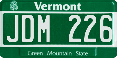 VT license plate JDM226