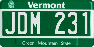 VT license plate JDM231