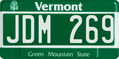 VT license plate JDM269