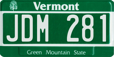 VT license plate JDM281