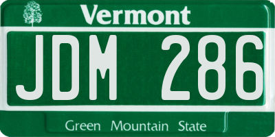 VT license plate JDM286