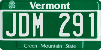 VT license plate JDM291