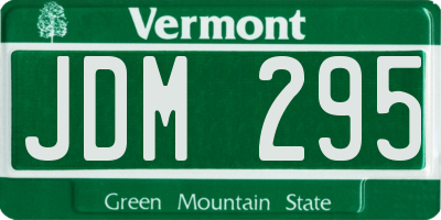 VT license plate JDM295