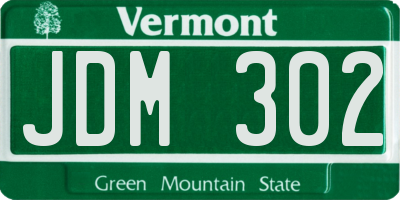 VT license plate JDM302