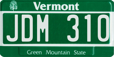 VT license plate JDM310