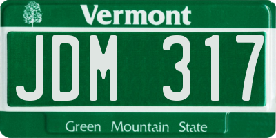 VT license plate JDM317