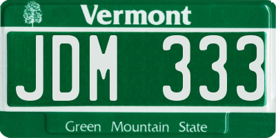 VT license plate JDM333