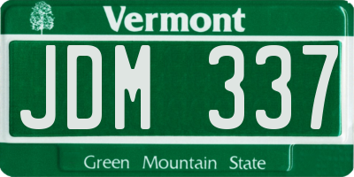 VT license plate JDM337