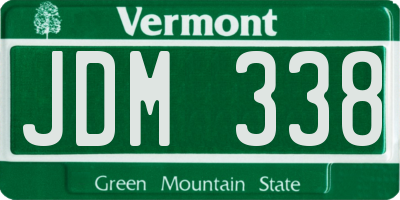 VT license plate JDM338