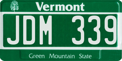 VT license plate JDM339