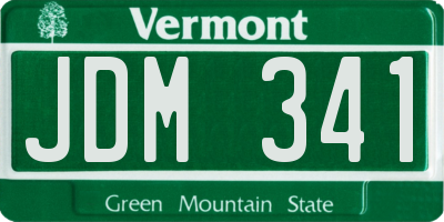 VT license plate JDM341