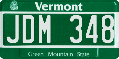 VT license plate JDM348