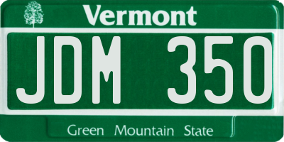 VT license plate JDM350