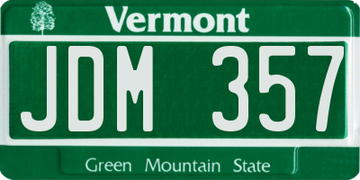 VT license plate JDM357
