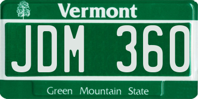 VT license plate JDM360