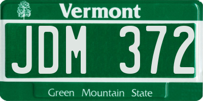 VT license plate JDM372