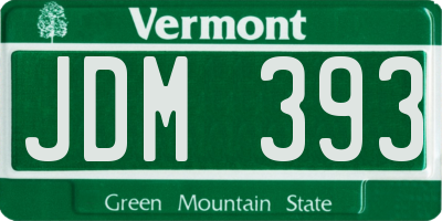 VT license plate JDM393