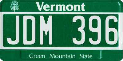 VT license plate JDM396