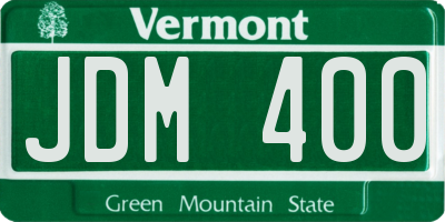 VT license plate JDM400