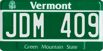 VT license plate JDM409
