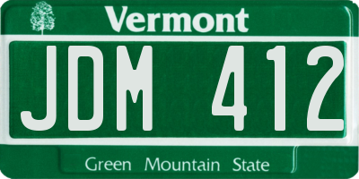 VT license plate JDM412