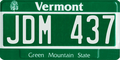 VT license plate JDM437