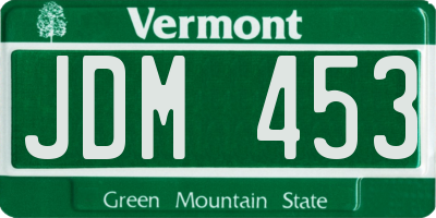 VT license plate JDM453