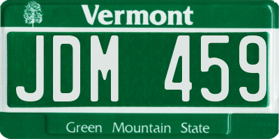 VT license plate JDM459