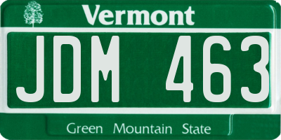 VT license plate JDM463