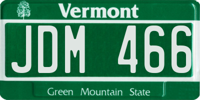 VT license plate JDM466