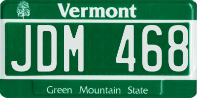 VT license plate JDM468