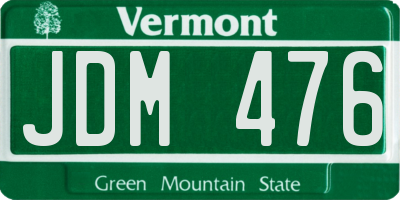 VT license plate JDM476