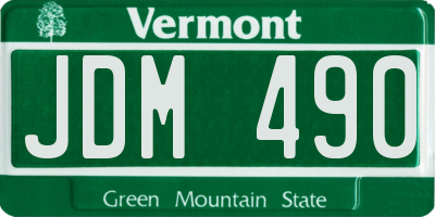VT license plate JDM490