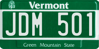 VT license plate JDM501