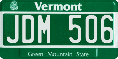 VT license plate JDM506