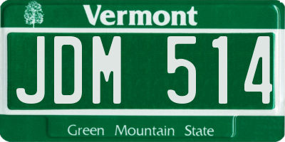 VT license plate JDM514