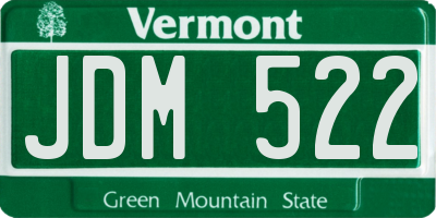 VT license plate JDM522