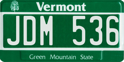 VT license plate JDM536