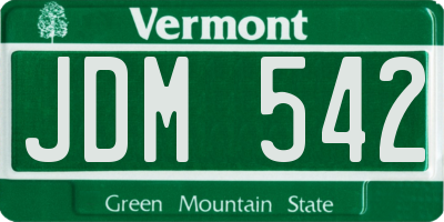 VT license plate JDM542