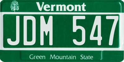 VT license plate JDM547