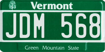 VT license plate JDM568