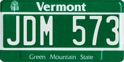 VT license plate JDM573