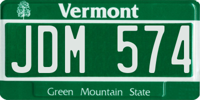 VT license plate JDM574