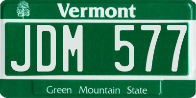 VT license plate JDM577