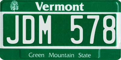 VT license plate JDM578
