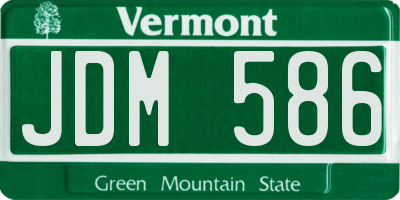 VT license plate JDM586