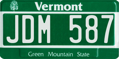 VT license plate JDM587
