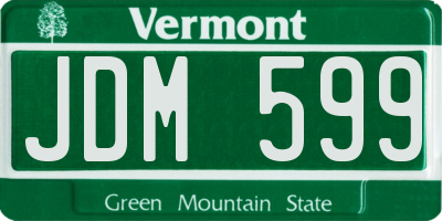VT license plate JDM599