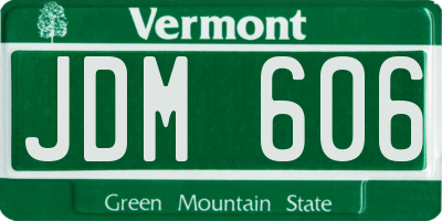VT license plate JDM606