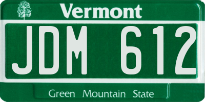 VT license plate JDM612